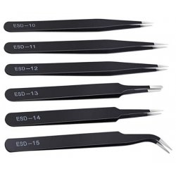 PROFICON TWEEZER SET 1 Οικονομικό σετ από 6 λαβίδες με μονωμένα αντιολισθητικά σκέλη για μοντελισμό σπίτι εργαστήριο σχολείο εκπαίδευση